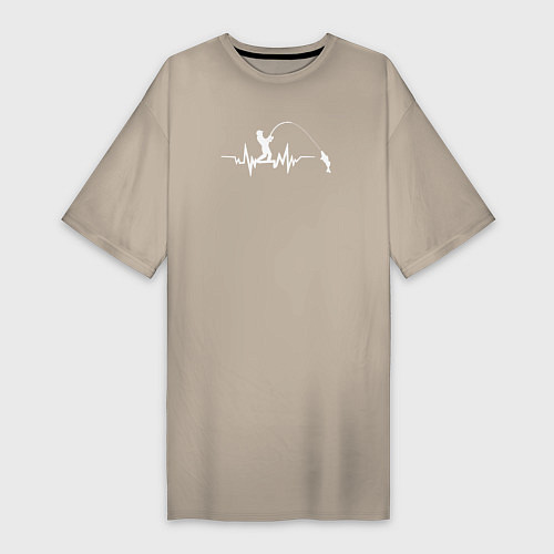 Женская футболка-платье Сердце рыбака / Миндальный – фото 1