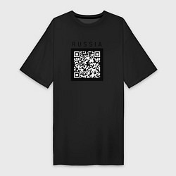 Женская футболка-платье QR-КОД RUSSIAN ПРИКОЛ