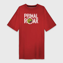 Футболка женская-платье PRIMAL ROAR logo, цвет: красный