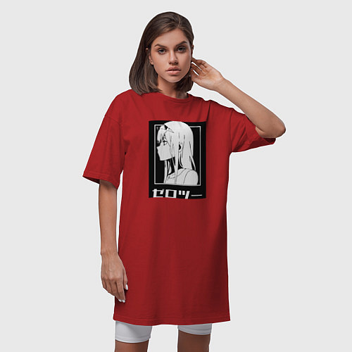 Женская футболка-платье Zero Two 01 / Красный – фото 3