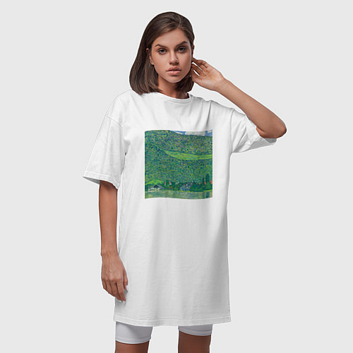 Женская футболка-платье Литцльберг на Аттерзе Густав Климт / Белый – фото 3