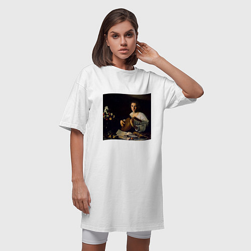 Женская футболка-платье The Lute Player Timothee / Белый – фото 3