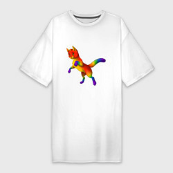 Женская футболка-платье Разноцветный котёнок