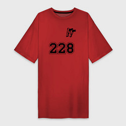 Футболка женская-платье 228 Два ствола, цвет: красный