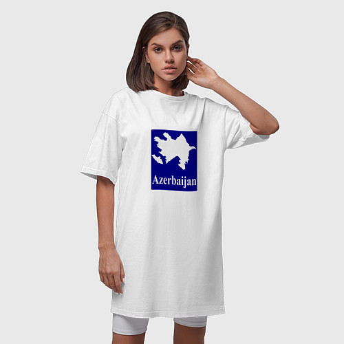 Женская футболка-платье Азербайджан Azerbaijan / Белый – фото 3