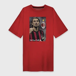 Футболка женская-платье Paolo Cesare Maldini - Milan, captain, цвет: красный