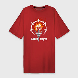 Футболка женская-платье Darkest Dungeon skull logo, цвет: красный