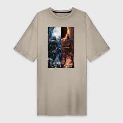Женская футболка-платье Dark Souls x Bloodborne Дарк Соулс