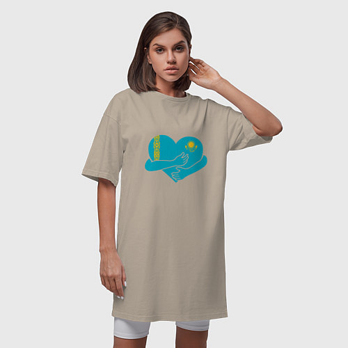 Женская футболка-платье Kazakhstan Love / Миндальный – фото 3
