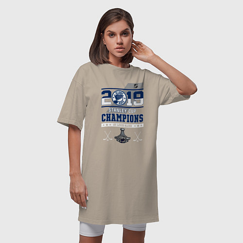 Женская футболка-платье St Louis Blues NHL Сент-Луис Блюз НХЛ / Миндальный – фото 3