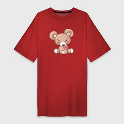 Женская футболка-платье Любимый плюшевый мишка