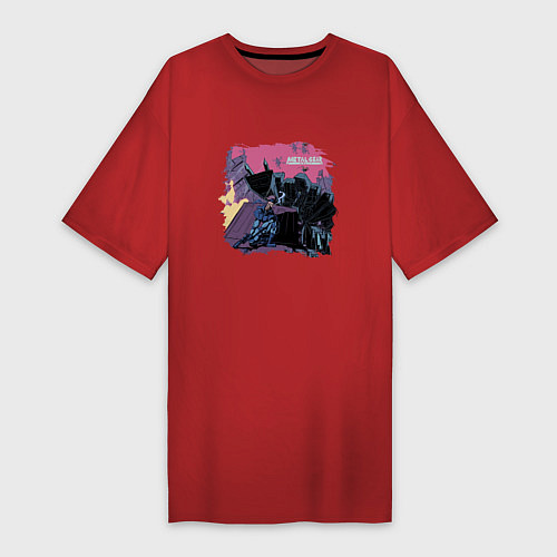 Женская футболка-платье Биг Босс в ловушке / Красный – фото 1