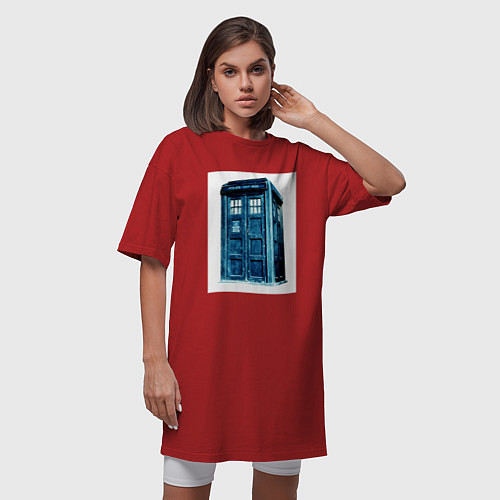 Женская футболка-платье Тардис из доктора кто 2022 / Красный – фото 3