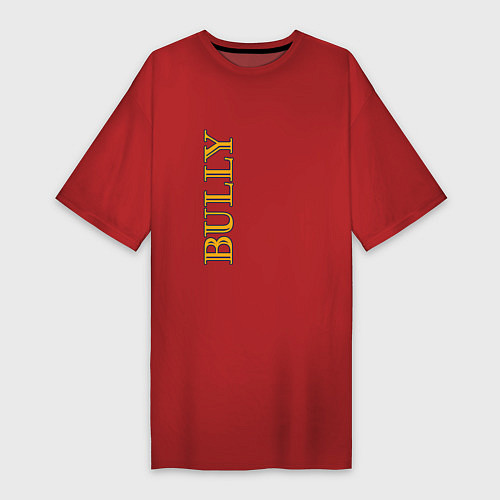 Женская футболка-платье Bully Лого по вертикали / Красный – фото 1