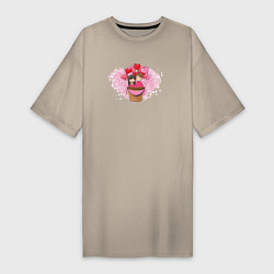 Женская футболка-платье Любовь на Воздушных Шарах