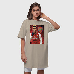 Футболка женская-платье Arsenal, Pierre-Emerick Aubameyang, цвет: миндальный — фото 2