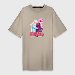 Женская футболка-платье Хвост Феи Fairy Tail, Нацу и Люси