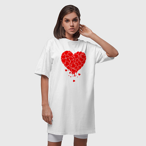 Женская футболка-платье СЕРДЦЕ CЕРДЦА HEART / Белый – фото 3