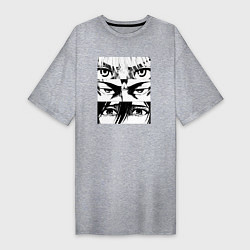 Женская футболка-платье Attack on Titan Эрен, Армин, Микаса