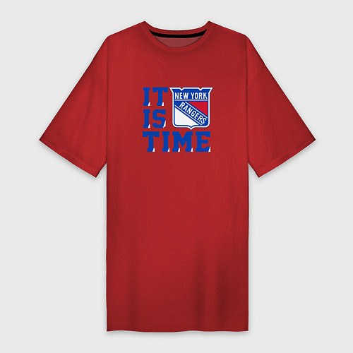 Женская футболка-платье It is New York Rangers Time Нью Йорк Рейнджерс / Красный – фото 1