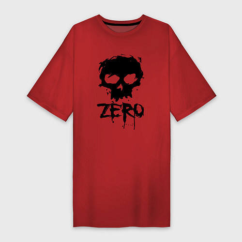 Женская футболка-платье Zero skull / Красный – фото 1