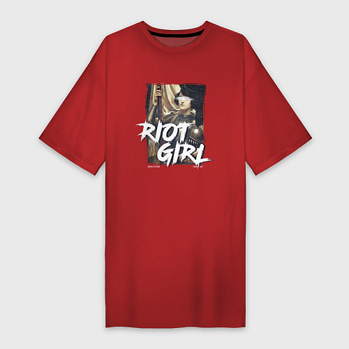 Женская футболка-платье Мятежная девушка / Красный – фото 1