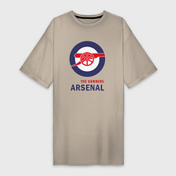 Футболка женская-платье Arsenal The Gunners, цвет: миндальный