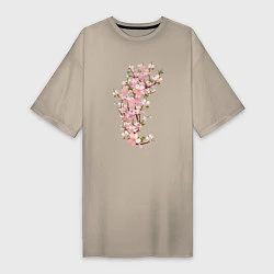 Женская футболка-платье Весна Цветущая сакура Japan