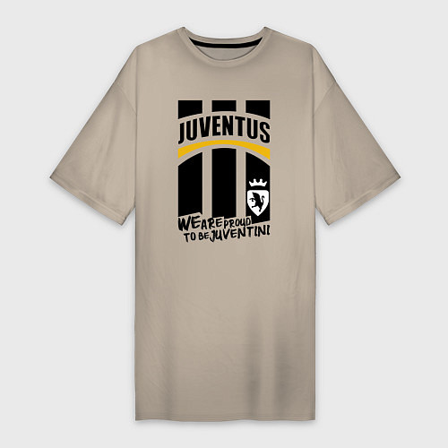 Женская футболка-платье Juventus Ювентус / Миндальный – фото 1