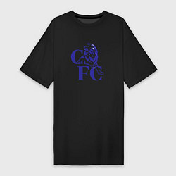 Женская футболка-платье Chelsea Челси Ретро логотип