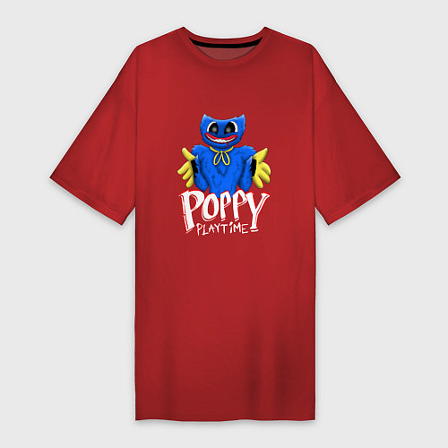 Женская футболка-платье Сытый Поппи Poppy Playtime / Красный – фото 1