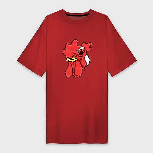 Женская футболка-платье Бойцовский петушок / Красный – фото 1