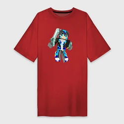 Футболка женская-платье Minecraft Warrior!, цвет: красный