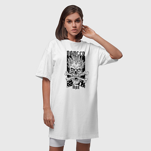 Женская футболка-платье Danger mаn / Белый – фото 3