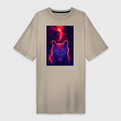 Женская футболка-платье Огненная морда