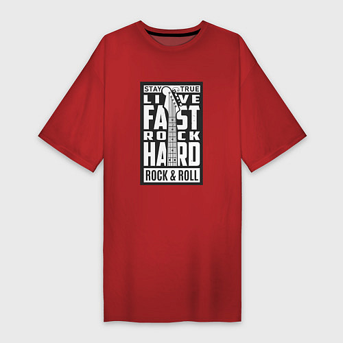 Женская футболка-платье Live fast 2 / Красный – фото 1