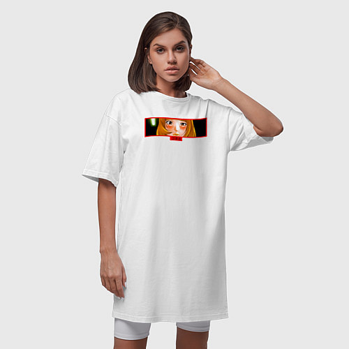 Женская футболка-платье АНИМЕ ХАНА МИДОРИКАВА ANIME ШКОЛА-ТЮРЬМА / Белый – фото 3