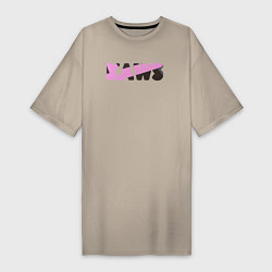 Футболка женская-платье Kaws, цвет: миндальный