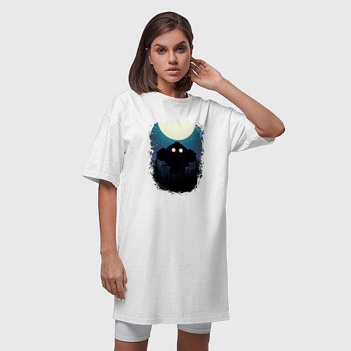 Женская футболка-платье Лунный Робот / Белый – фото 3