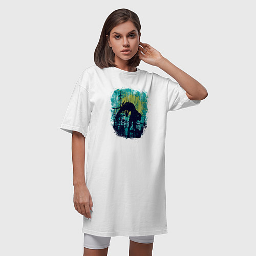 Женская футболка-платье Лесные Инопланетяне / Белый – фото 3