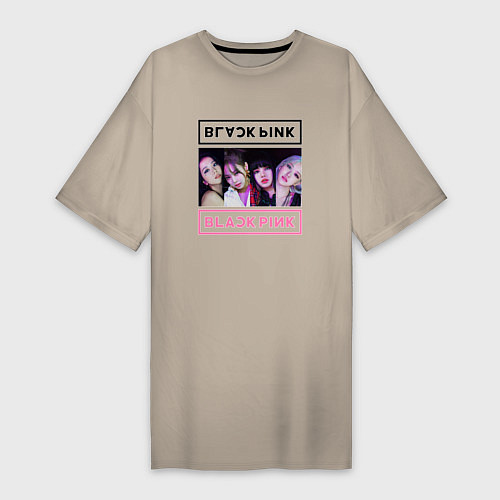 Женская футболка-платье BLACKPINK Lovesick Girls / Миндальный – фото 1