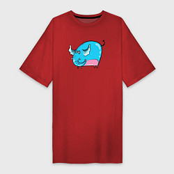 Женская футболка-платье Большой голубой слон