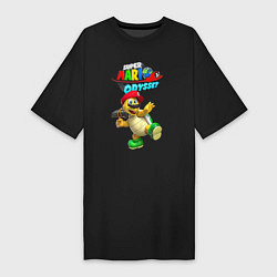 Футболка женская-платье Super Odyssey Hero turtle Koopa Troopa, цвет: черный