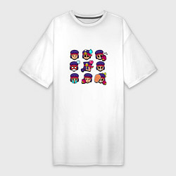 Женская футболка-платье Значки на Фэнга Пины Бравл Старс Fang
