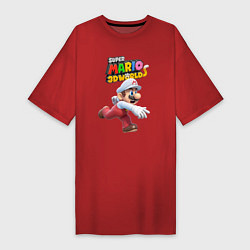 Футболка женская-платье Super Mario 3D World Video game Nintendo, цвет: красный