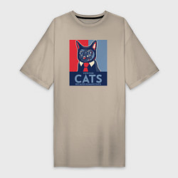 Женская футболка-платье Vote for cats