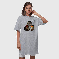 Футболка женская-платье Owl puzzle, цвет: меланж — фото 2