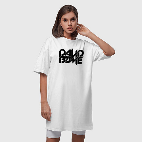 Женская футболка-платье David bowie music / Белый – фото 3