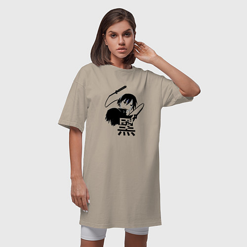 Женская футболка-платье Хэй Темнее тёмного / Миндальный – фото 3