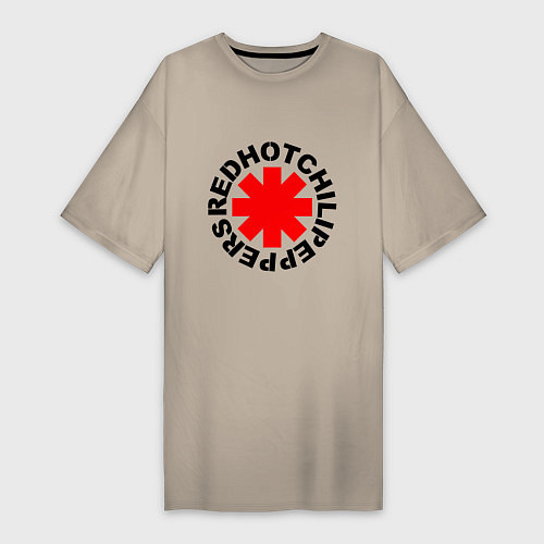 Женская футболка-платье Peppers logo / Миндальный – фото 1